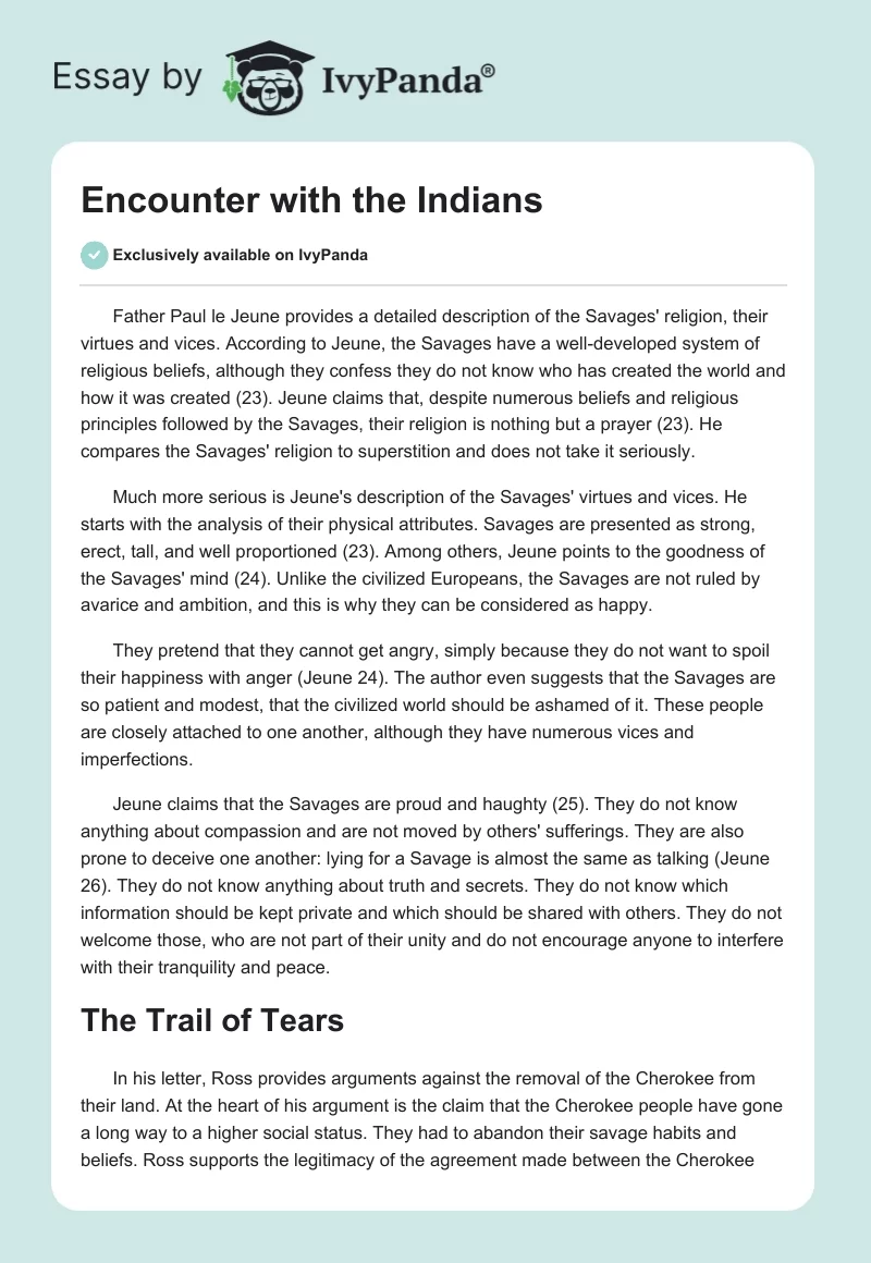 Encounter with the Indians. Page 1