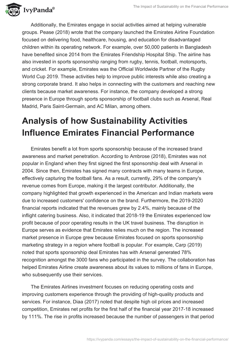 The Impact of Sustainability on the Financial Performance. Page 3