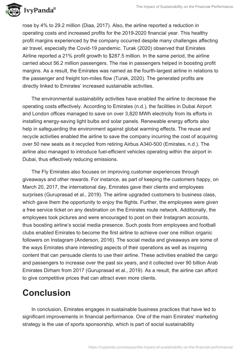 The Impact of Sustainability on the Financial Performance. Page 4