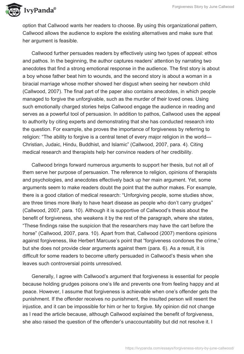 "Forgiveness Story" by June Callwood. Page 2