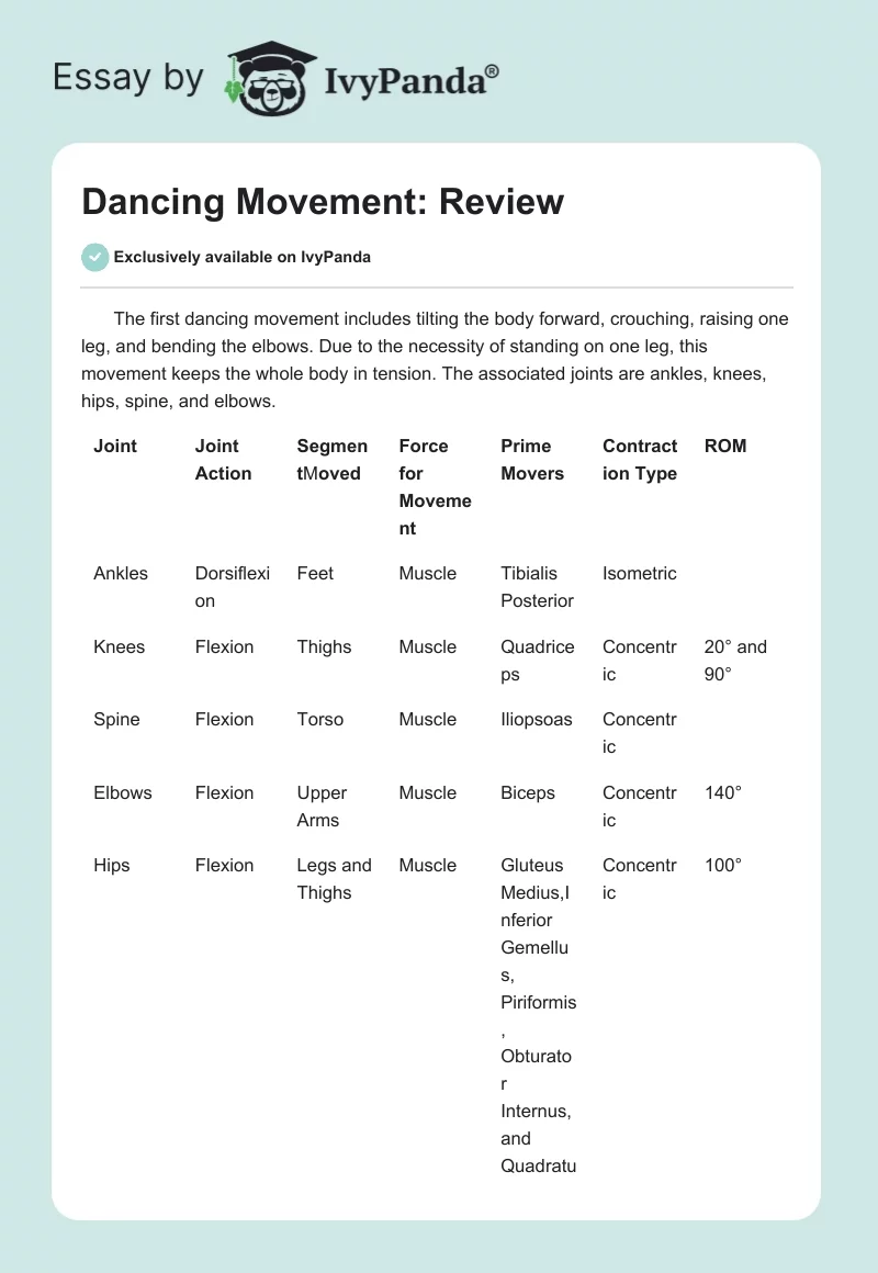 Dancing Movement: Review. Page 1