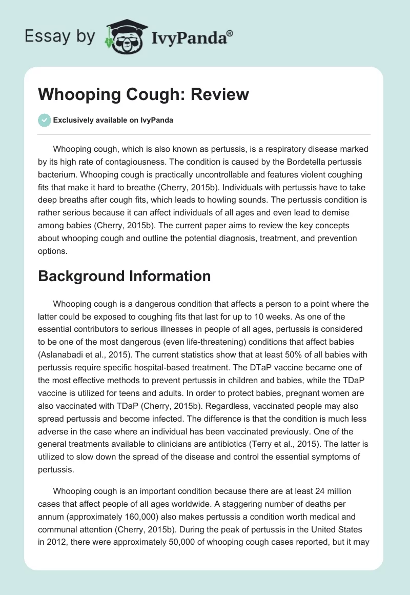 Whooping Cough: Review. Page 1