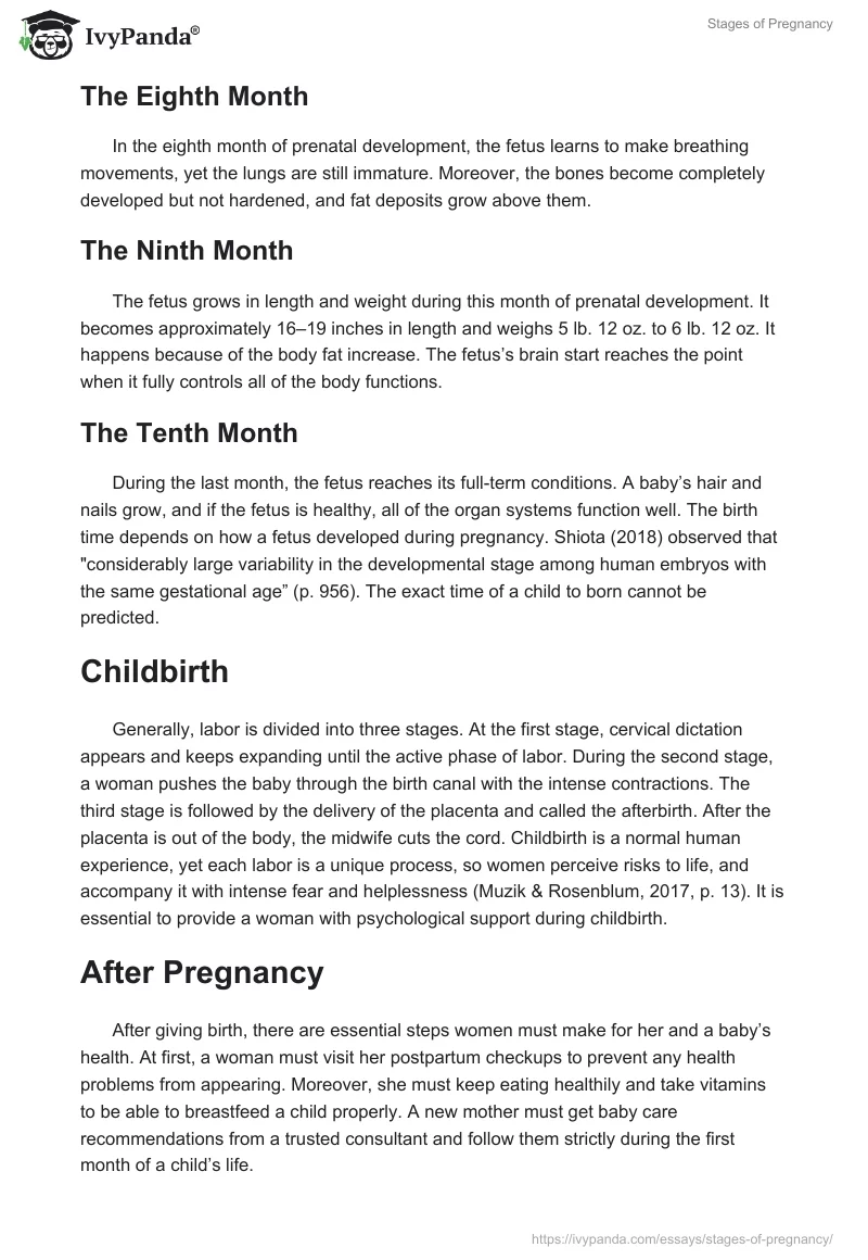 Stages of Pregnancy. Page 4