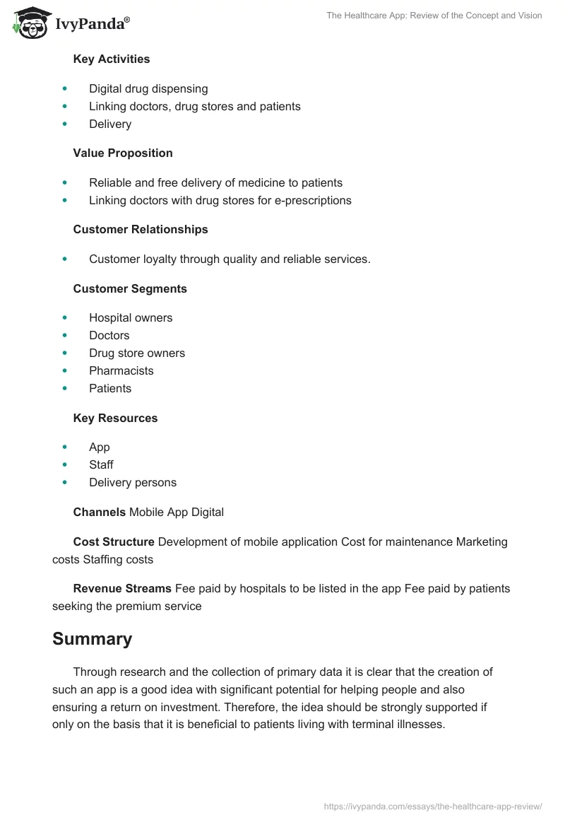 The Healthcare App: Review of the Concept and Vision. Page 5