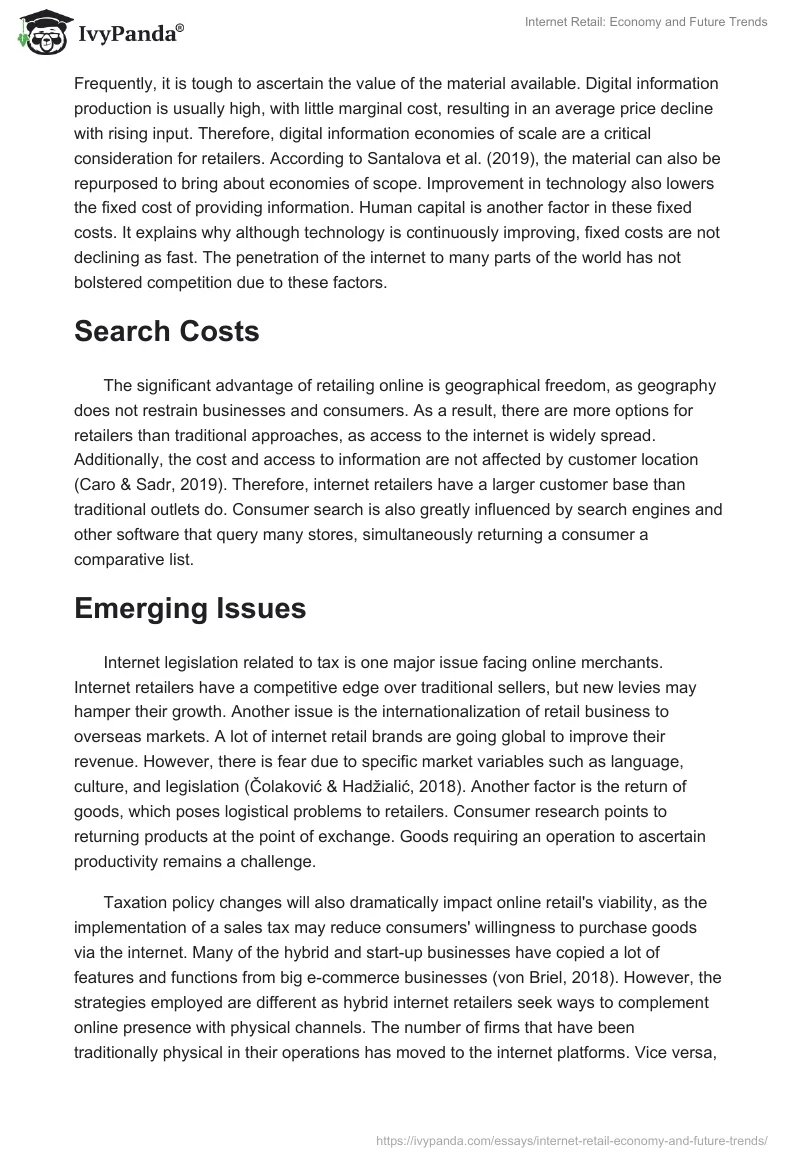 Internet Retail: Economy and Future Trends. Page 2
