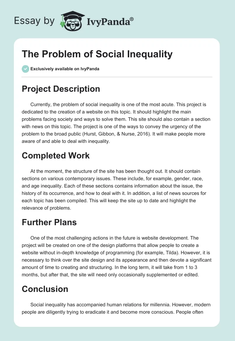 The Problem of Social Inequality. Page 1
