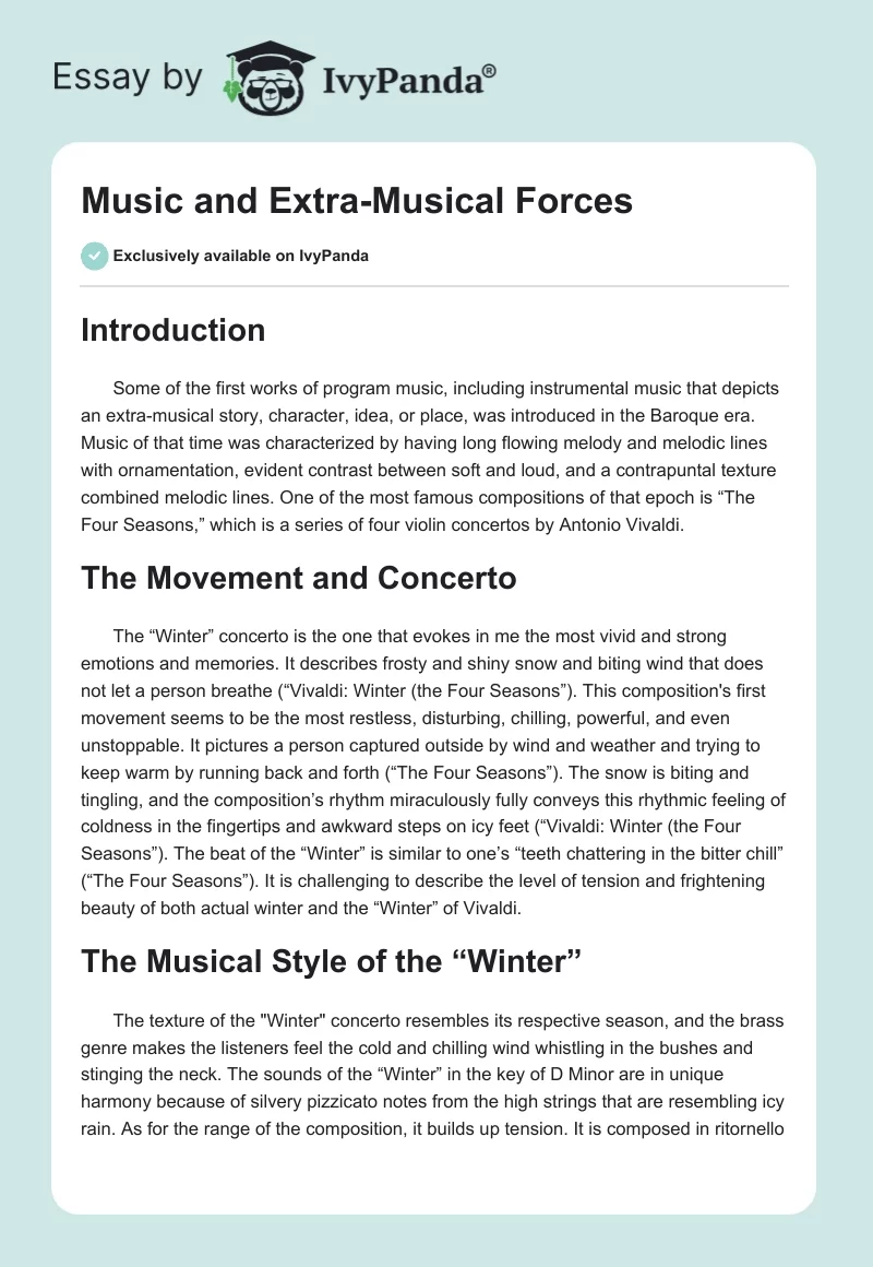 Music and Extra-Musical Forces. Page 1