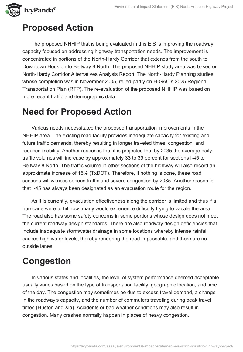 Environmental Impact Statement (EIS) North Houston Highway Project. Page 5