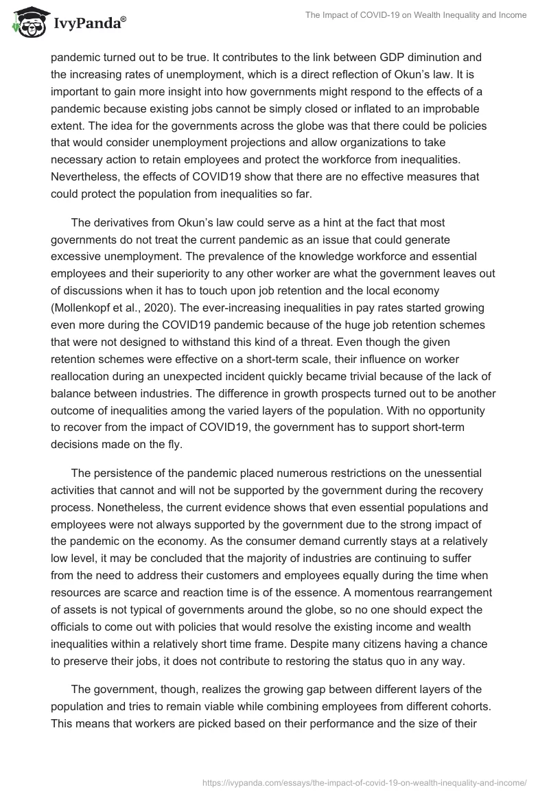 The Impact of COVID-19 on Wealth Inequality and Income. Page 3