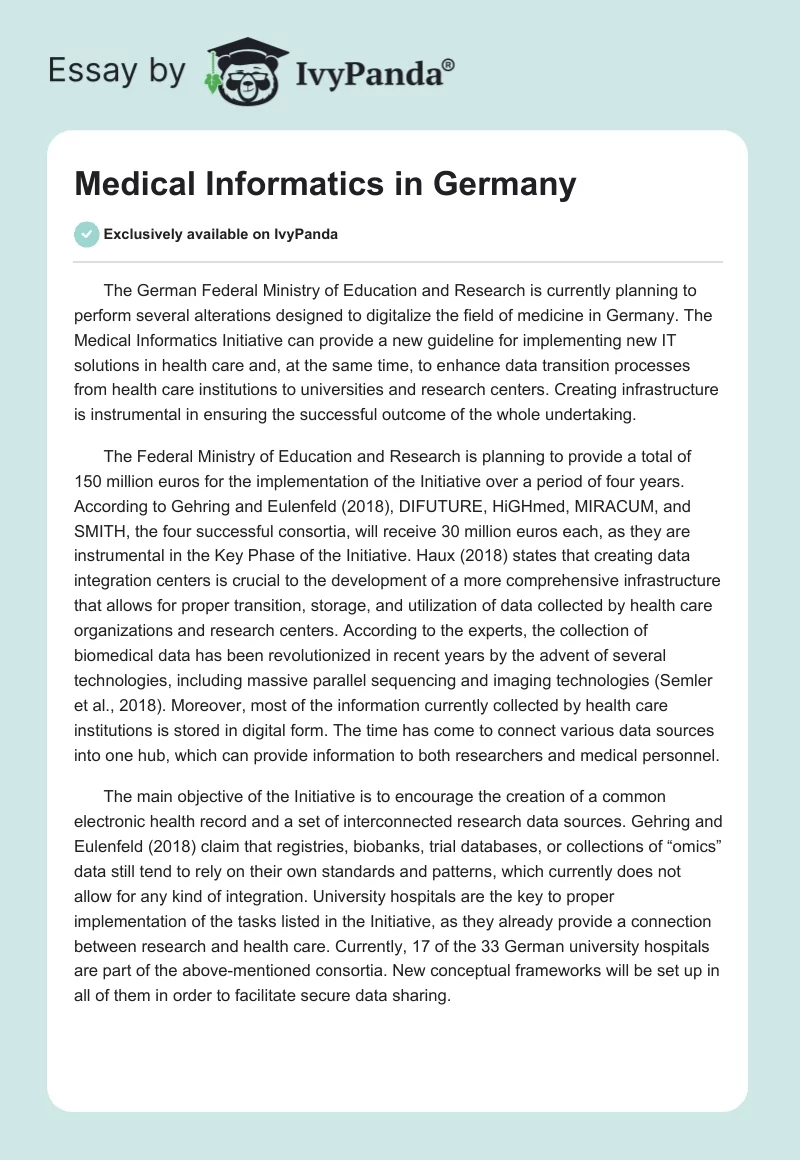 Medical Informatics in Germany. Page 1