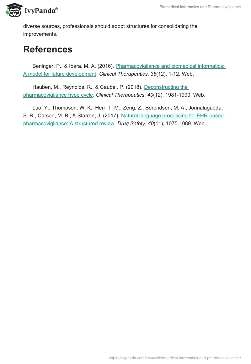 Biomedical Informatics and Pharmacovigilance. Page 2