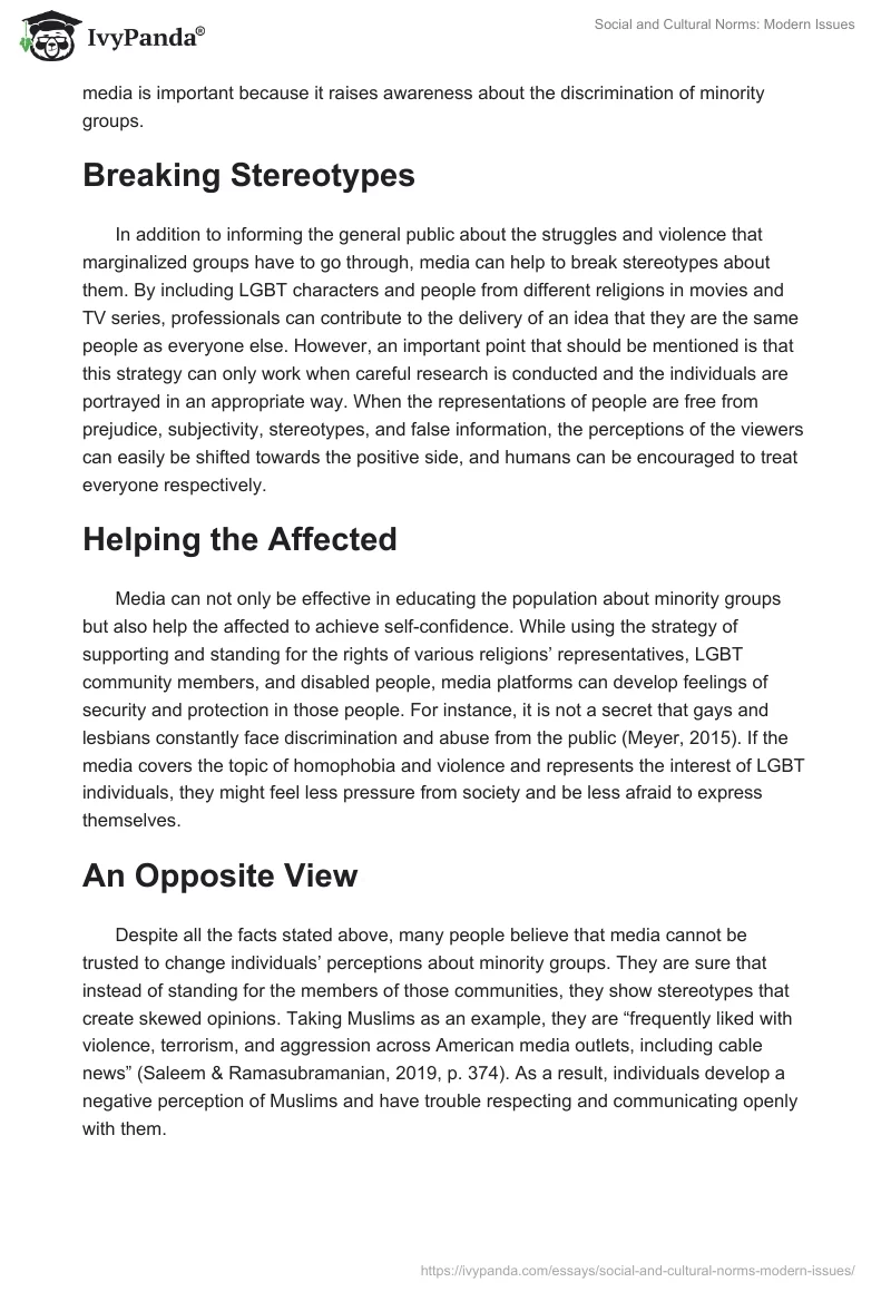 Social and Cultural Norms: Modern Issues. Page 2