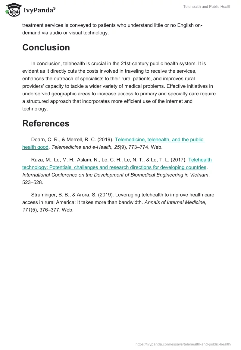 Telehealth and Public Health. Page 2