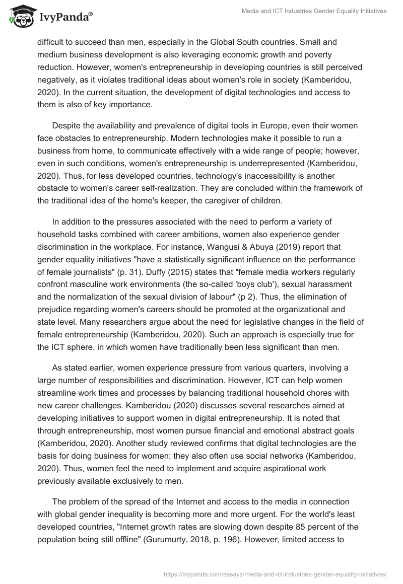 Media and ICT Industries Gender Equality Initiatives. Page 3