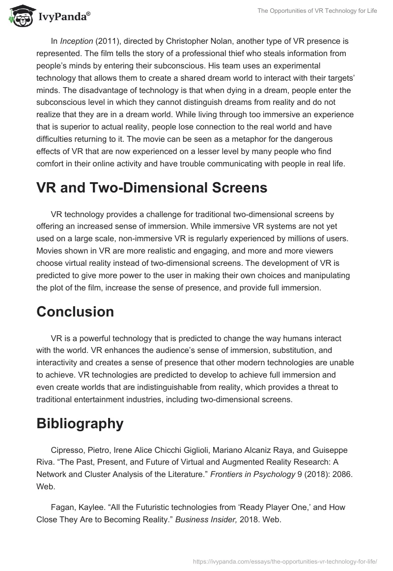 The Opportunities of VR Technology for Life. Page 3