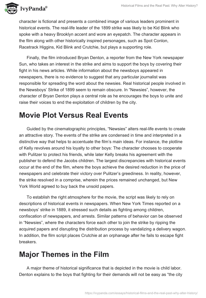 Historical Films and the Real Past: Why Alter History?. Page 3