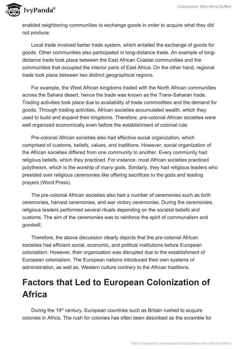 Colonization: Why Africa Suffers. Page 3
