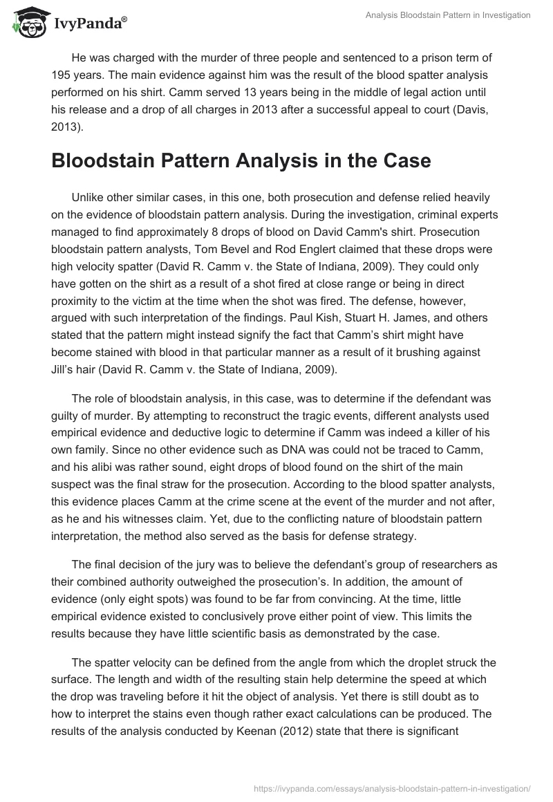 Analysis Bloodstain Pattern in Investigation. Page 2