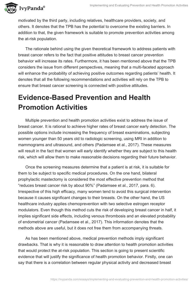 Implementing and Evaluating Prevention and Health Promotion Activities. Page 2