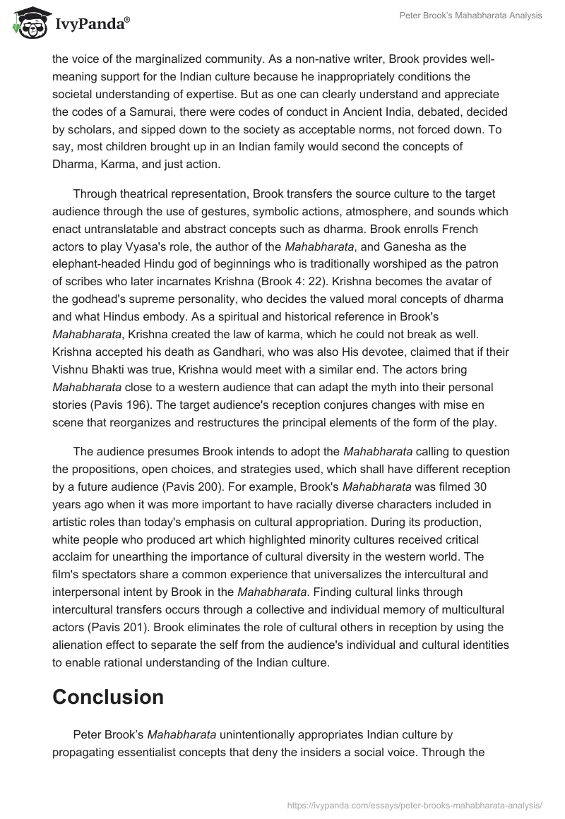 Peter Brook’s "Mahabharata" Analysis. Page 4