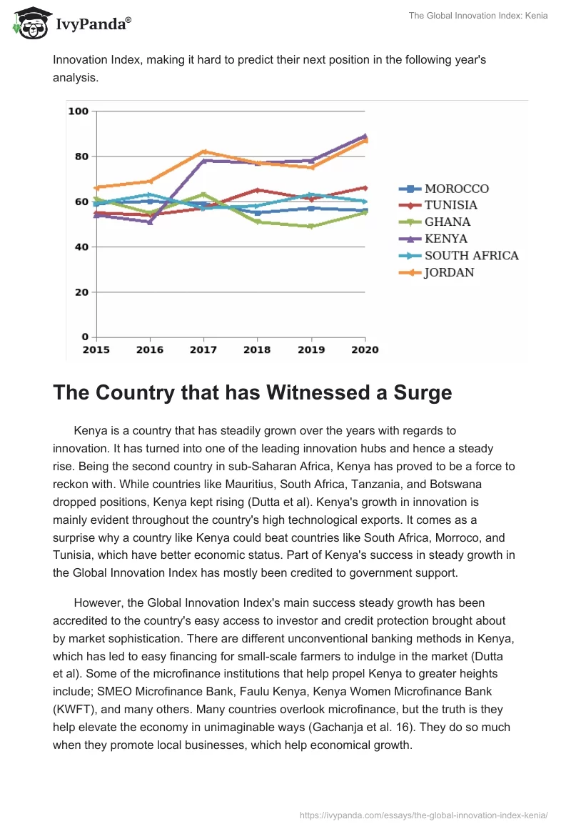 The Global Innovation Index: Kenia. Page 2