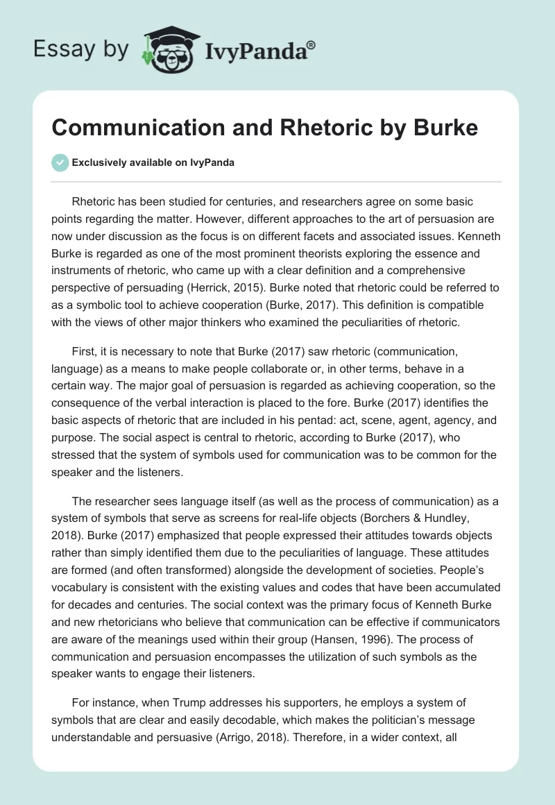 Communication and Rhetoric by Burke. Page 1