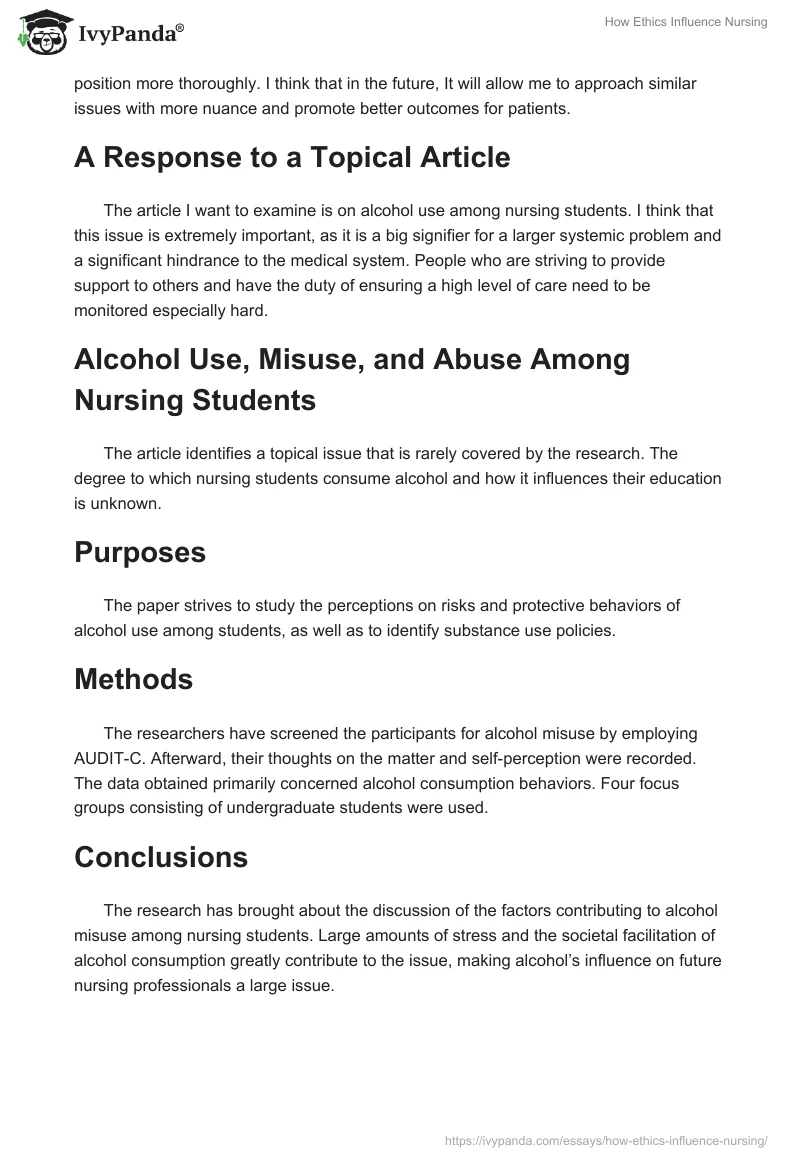 How Ethics Influence Nursing. Page 4
