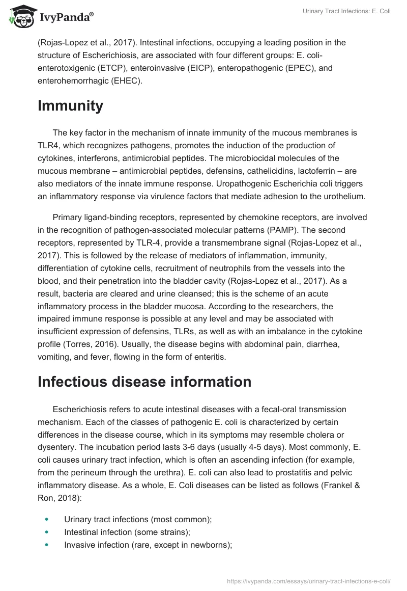 Urinary Tract Infections: E. Coli. Page 2