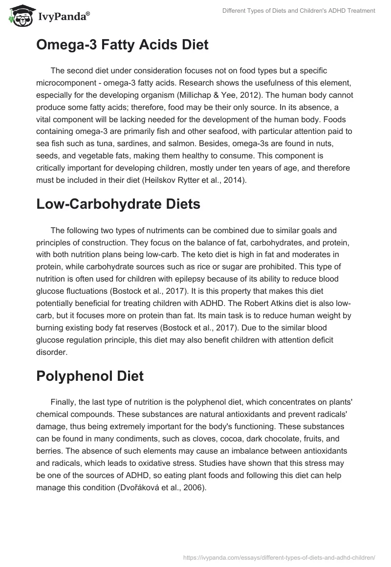 Different Types of Diets and Children's ADHD Treatment. Page 3