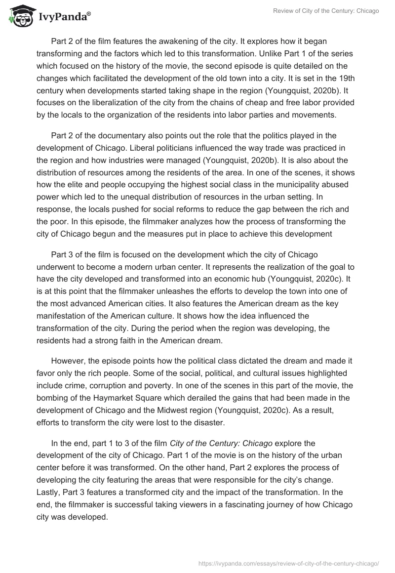Review of "City of the Century: Chicago". Page 2