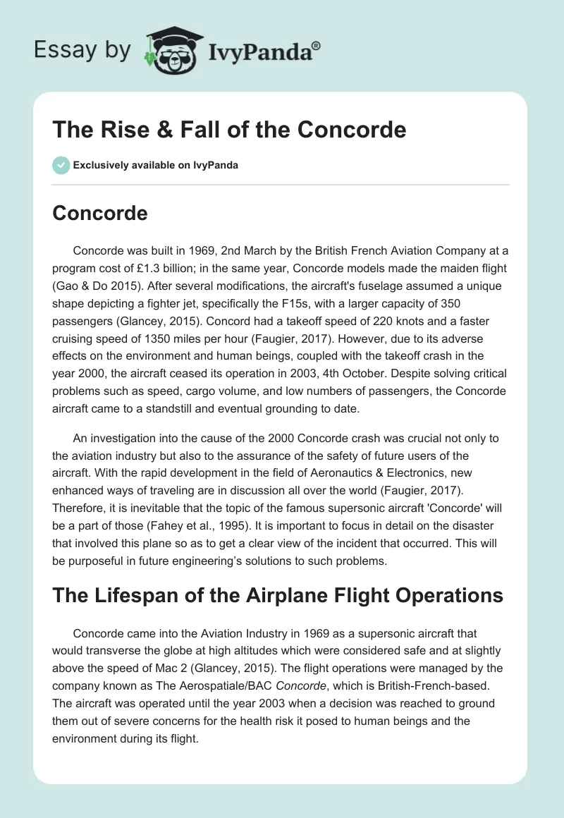 The Rise & Fall of the Concorde. Page 1