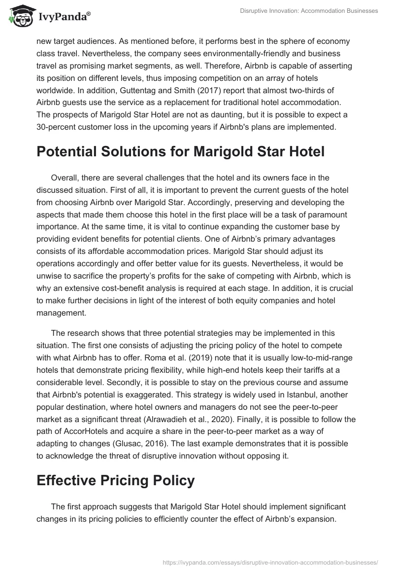 Disruptive Innovation: Accommodation Businesses. Page 3