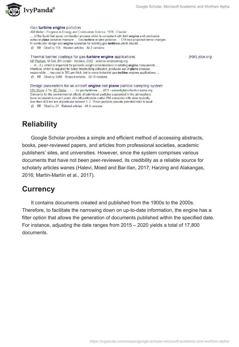 Google Scholar, Microsoft Academic and Worfram Alpha. Page 4