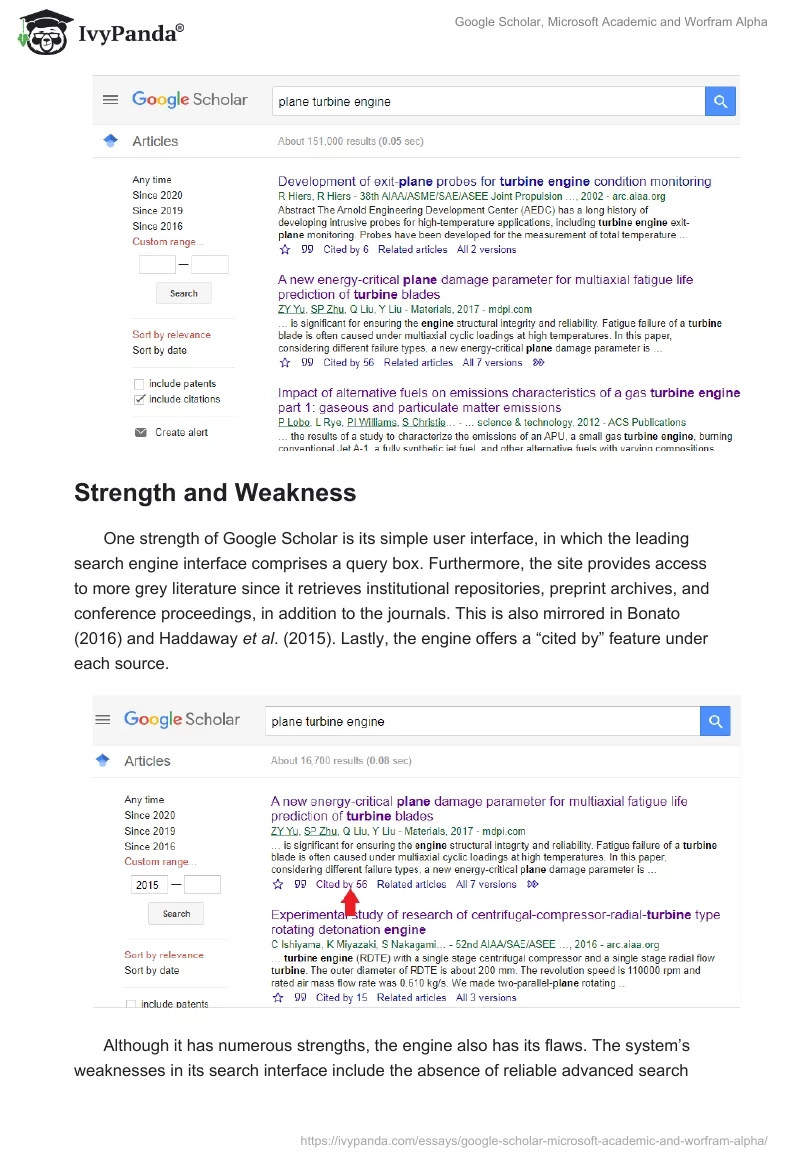Google Scholar, Microsoft Academic and Worfram Alpha. Page 5