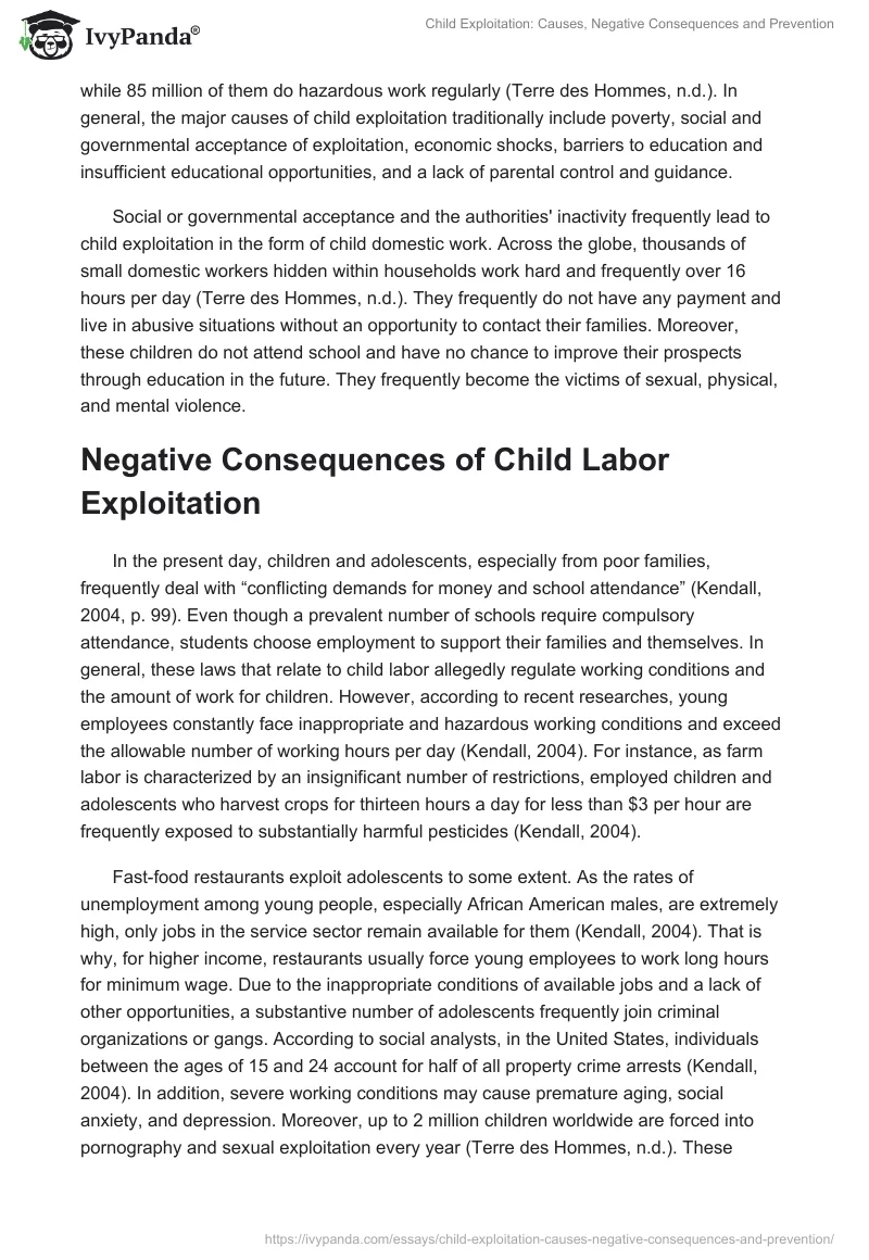 Child Exploitation: Causes, Negative Consequences and Prevention. Page 3