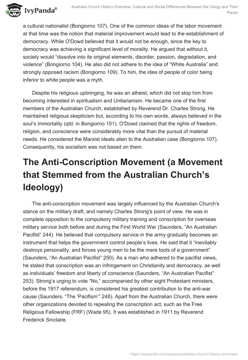 Australia Church History Overview: Cultural and Social Differences Between the Clergy and Their Parish. Page 3