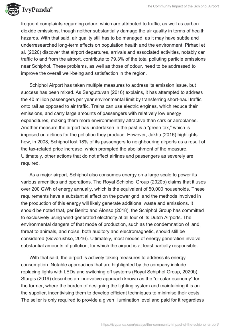 The Community Impact of the Schiphol Airport. Page 4