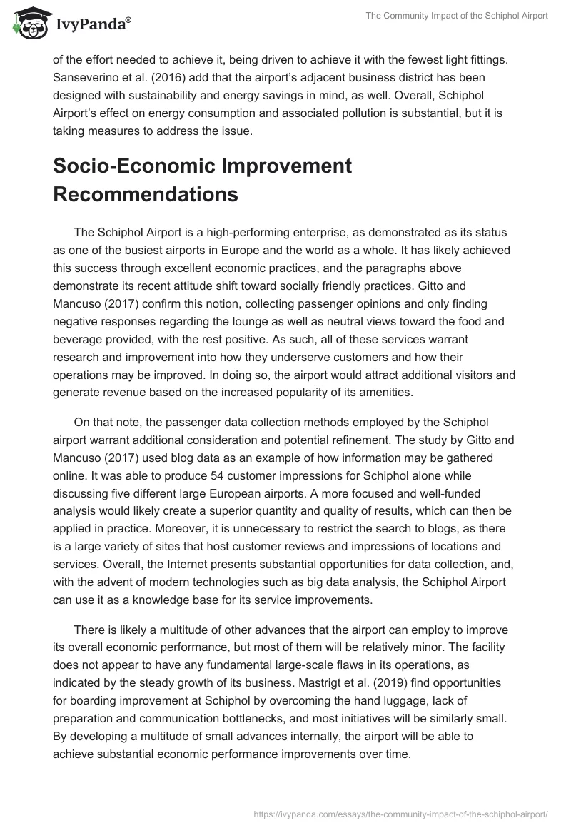 The Community Impact of the Schiphol Airport. Page 5