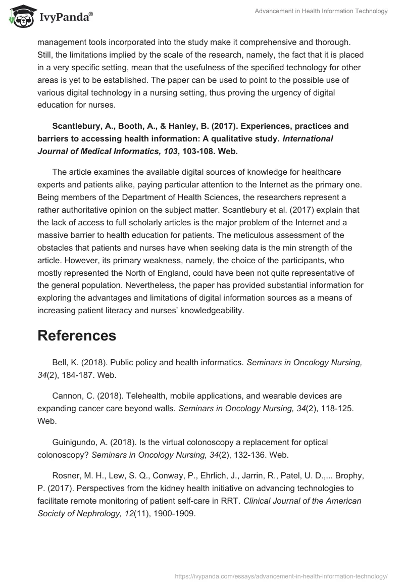 Advancement in Health Information Technology. Page 3