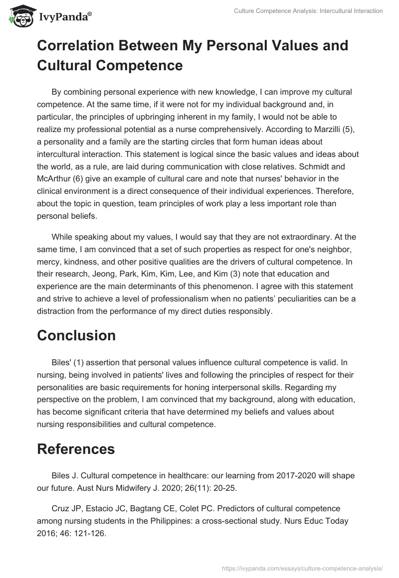 Culture Competence Analysis: Intercultural Interaction. Page 2