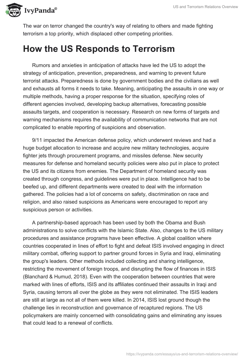 US and Terrorism Relations Overview. Page 3