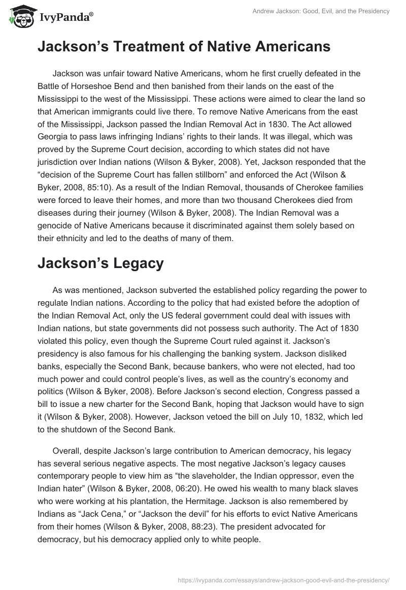Andrew Jackson: Good, Evil, and the Presidency. Page 2