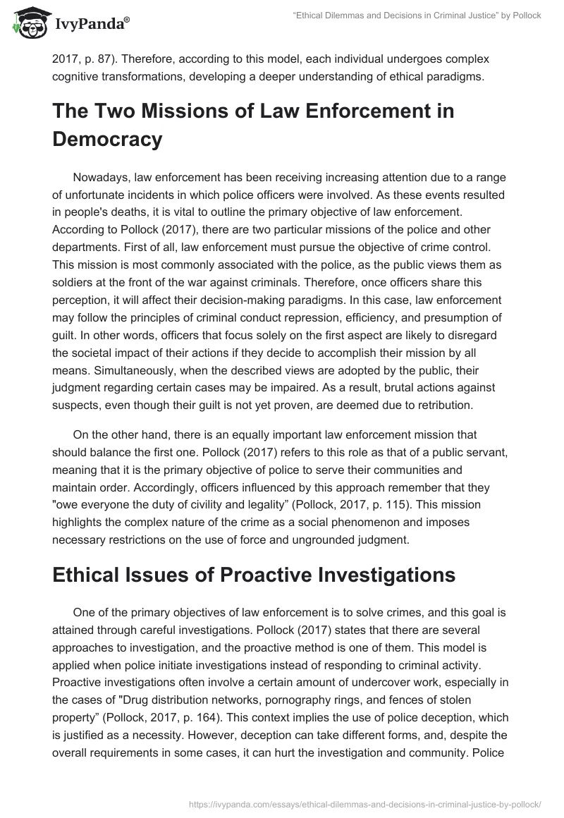 “Ethical Dilemmas and Decisions in Criminal Justice” by Pollock. Page 4