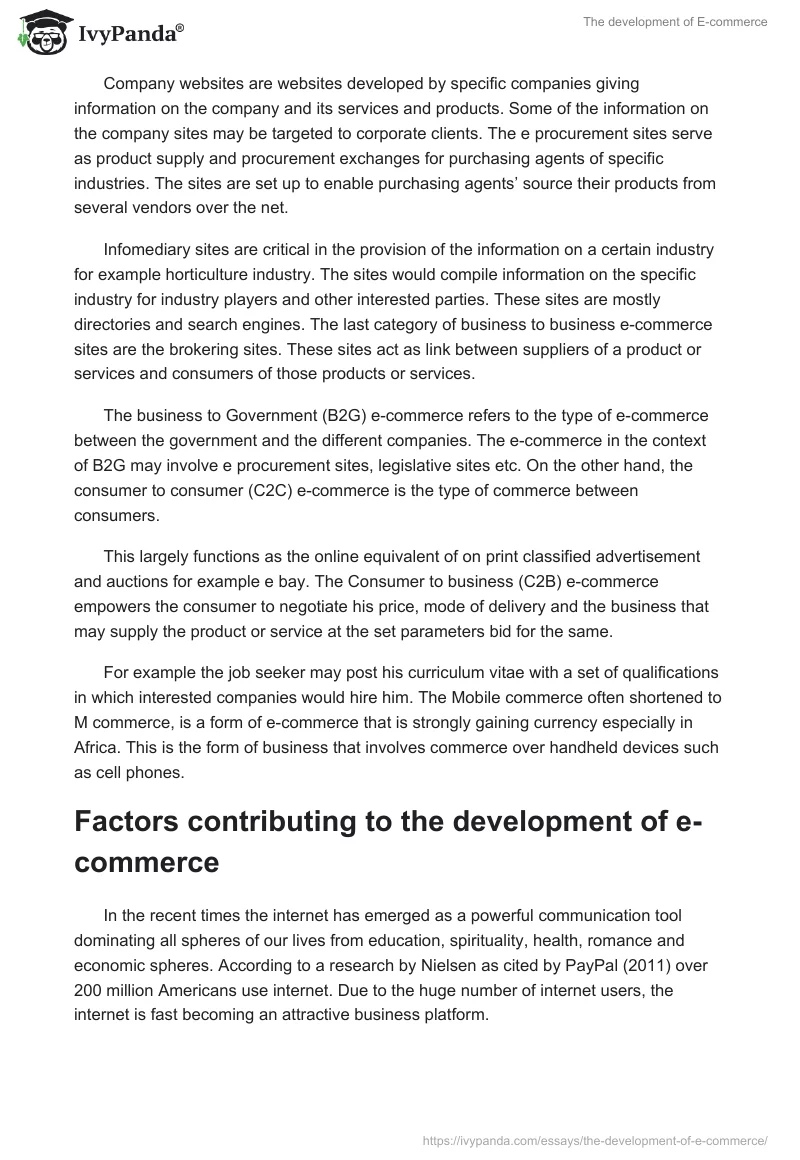The Development of E-Commerce. Page 3