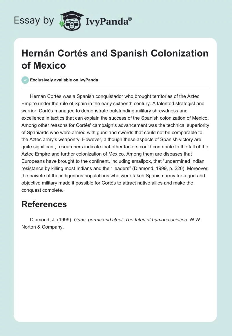 Hernán Cortés and Spanish Colonization of Mexico. Page 1
