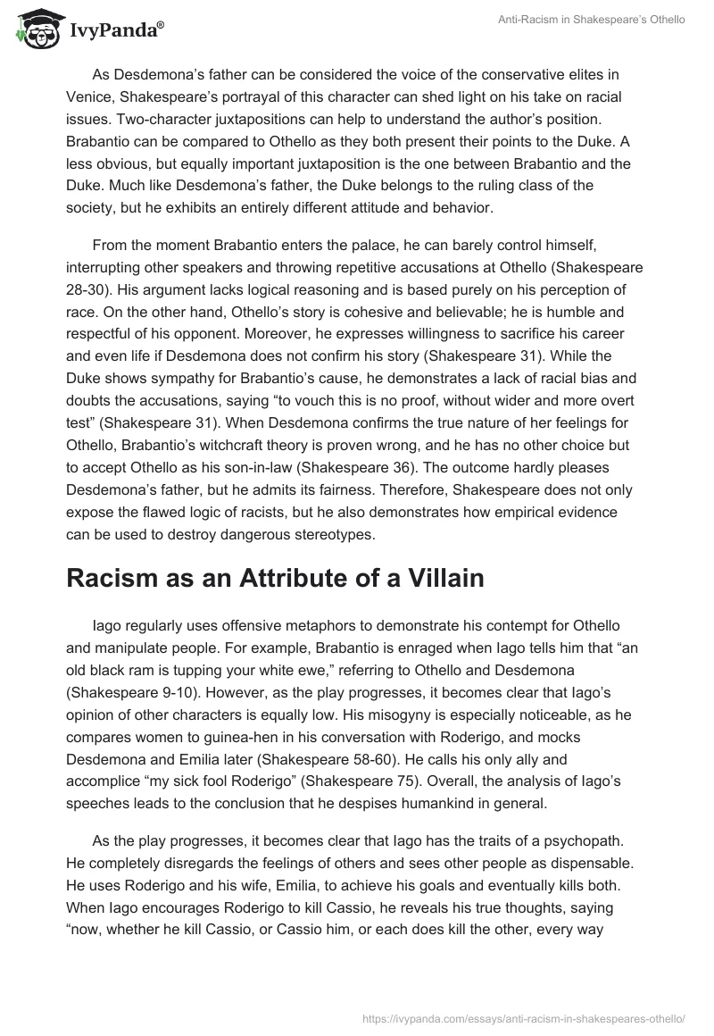 Anti-Racism in Shakespeare’s Othello. Page 2