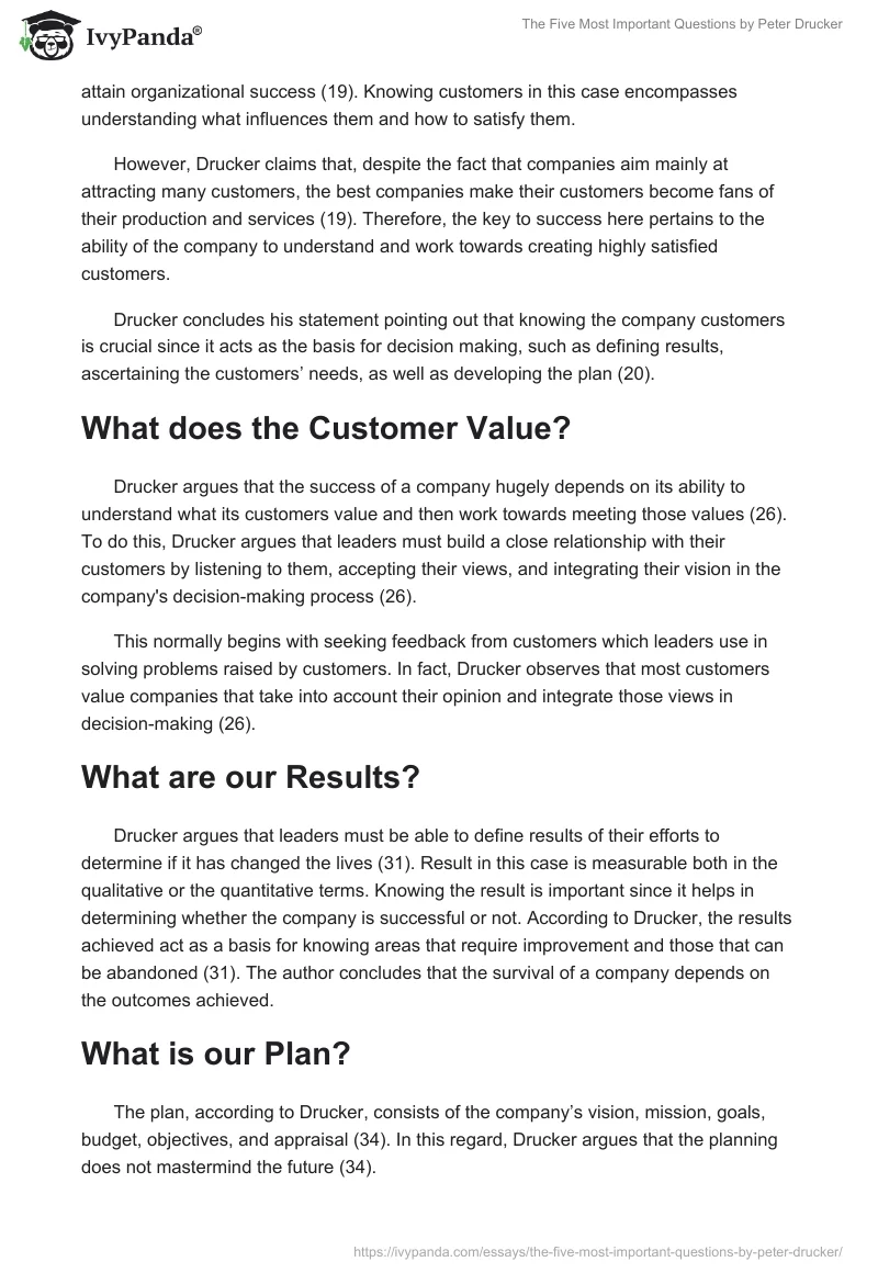 The Five Most Important Questions by Peter Drucker. Page 2