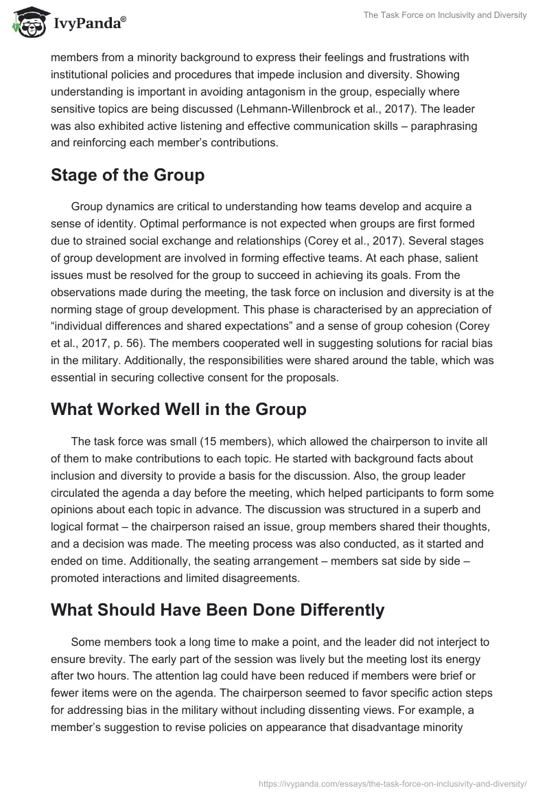 The Task Force on Inclusivity and Diversity. Page 3