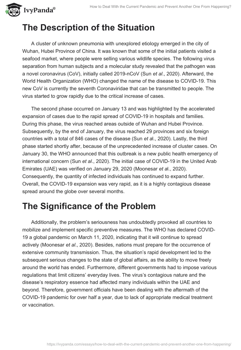 How to Deal With the Current Pandemic and Prevent Another One From Happening?. Page 2
