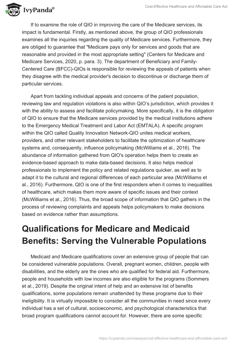 Cost-Effective Healthcare and Affordable Care Act. Page 2